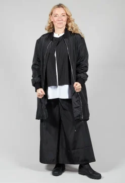 Amici Jackets^Long Bomber Jacket in Black