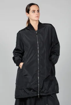 Amici Jackets^Long Bomber Jacket in Black