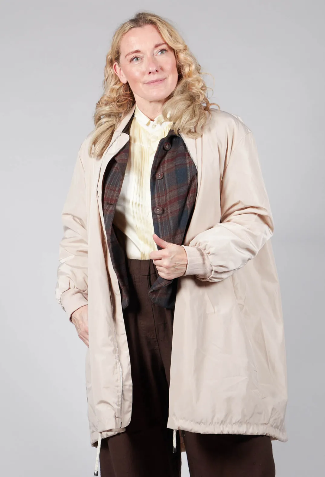 Amici Jackets^Long Bomber Jacket in Powder