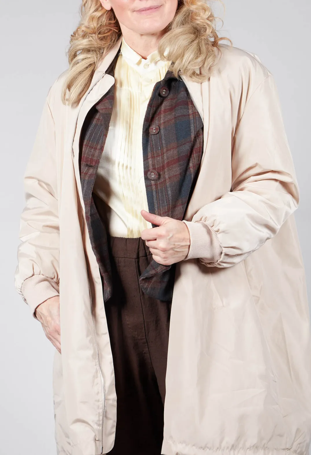 Amici Jackets^Long Bomber Jacket in Powder