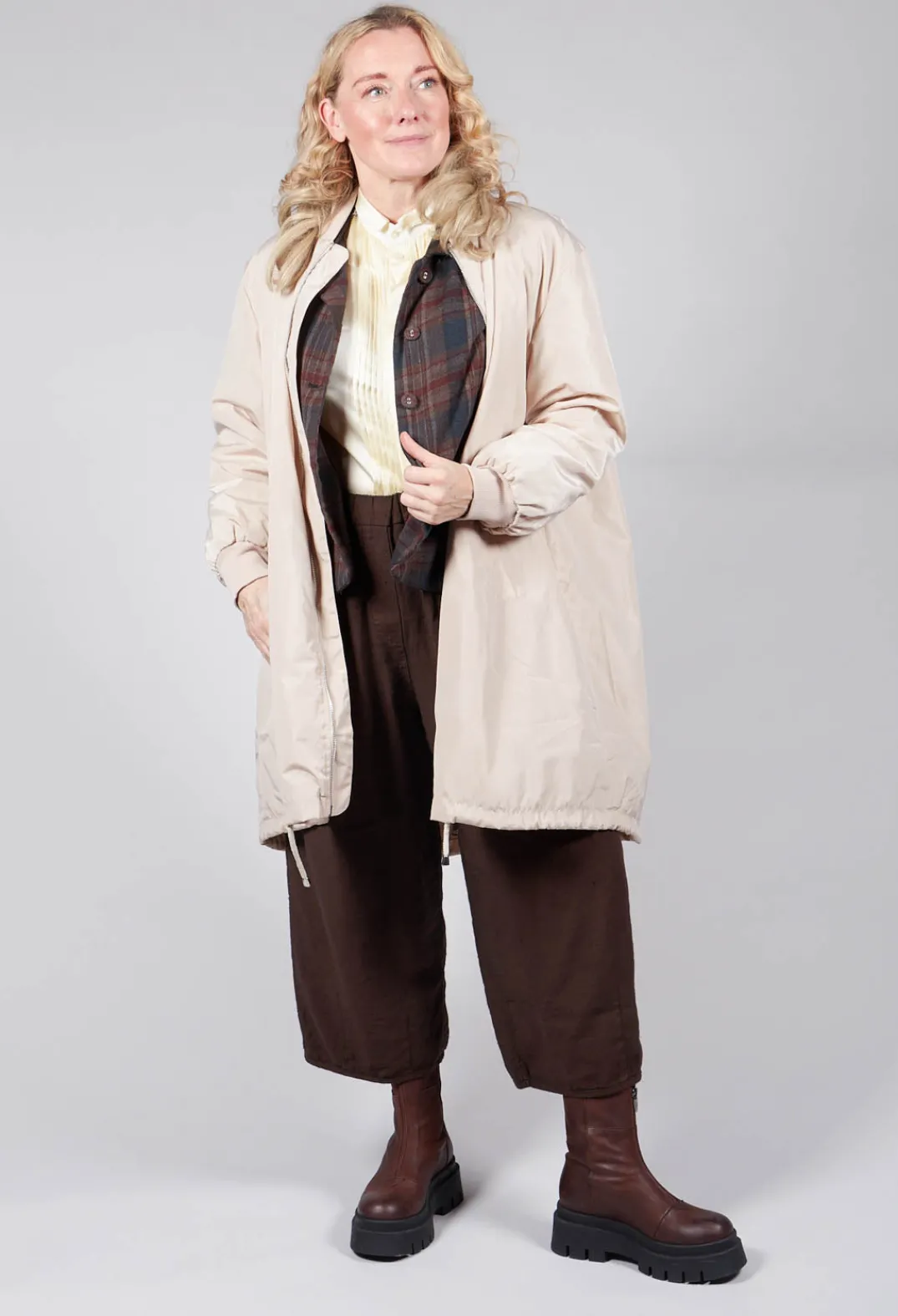 Amici Jackets^Long Bomber Jacket in Powder
