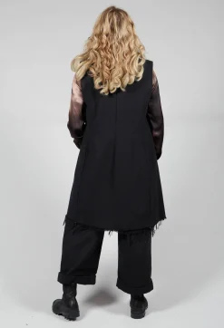 Amici Jackets^Long Button Up Vest in Black