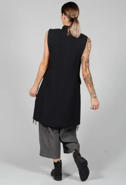 Amici Jackets^Long Button Up Vest in Black