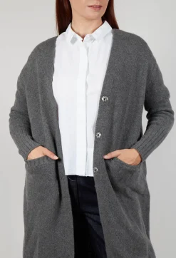 M J Watson Cardigans^Long Cardigan in Grey