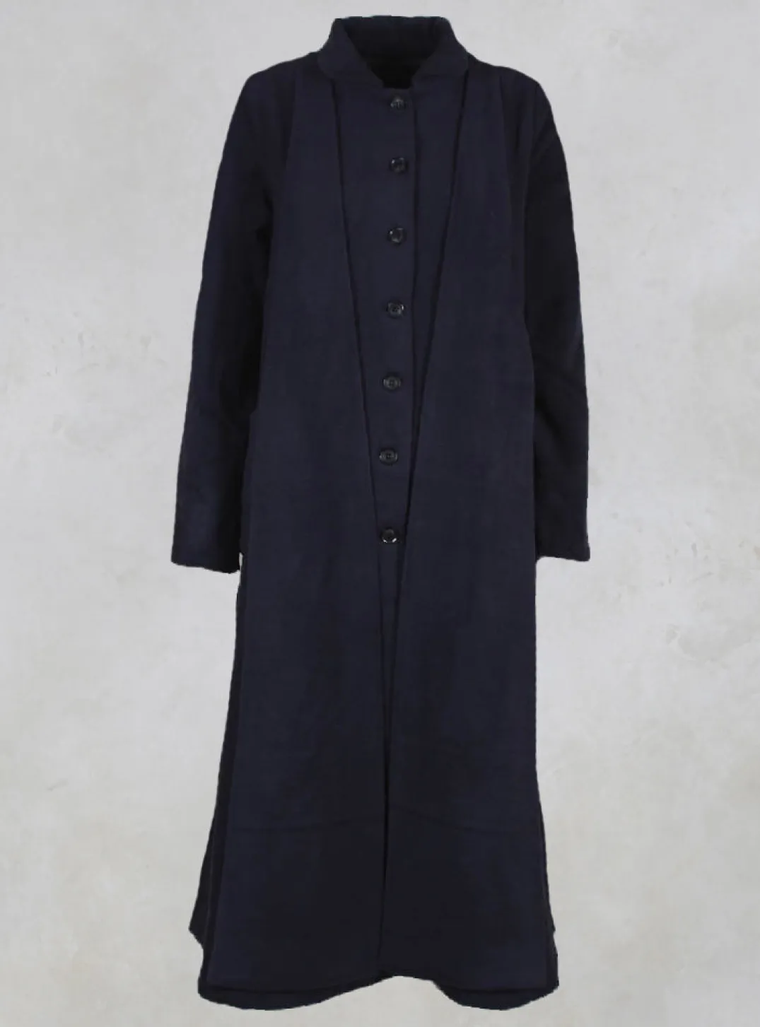 Les Filles d'Ailleurs Coats^Long Coat with Attached Ties in Blue