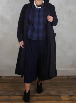 Les Filles d'Ailleurs Coats^Long Coat with Attached Ties in Blue