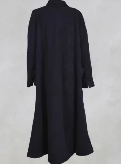 Les Filles d'Ailleurs Coats^Long Coat with Attached Ties in Blue
