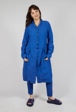 Rundholz Dip Coats^Long Coat with Half-Button Fastening in Royal