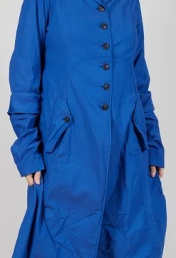 Rundholz Dip Coats^Long Coat with Half-Button Fastening in Royal