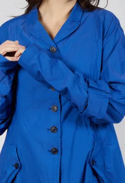 Rundholz Dip Coats^Long Coat with Half-Button Fastening in Royal