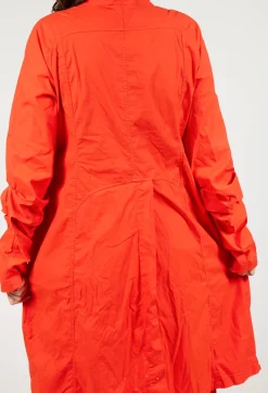 Rundholz Dip Coats^Long Coat with Half-Button Fastening in Mandarine
