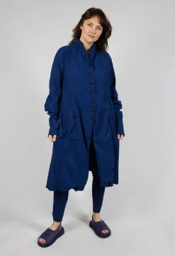 Rundholz Dip Coats^Long Coat with Half-Button Fastening in Ocean