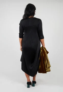 Alquema Dresses^Long Draper Dress in Black