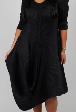 Alquema Dresses^Long Draper Dress in Black