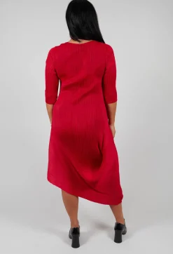Alquema Dresses^Long Draper Dress in Red
