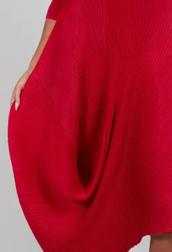 Alquema Dresses^Long Draper Dress in Red