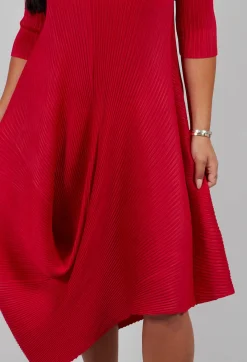 Alquema Dresses^Long Draper Dress in Red