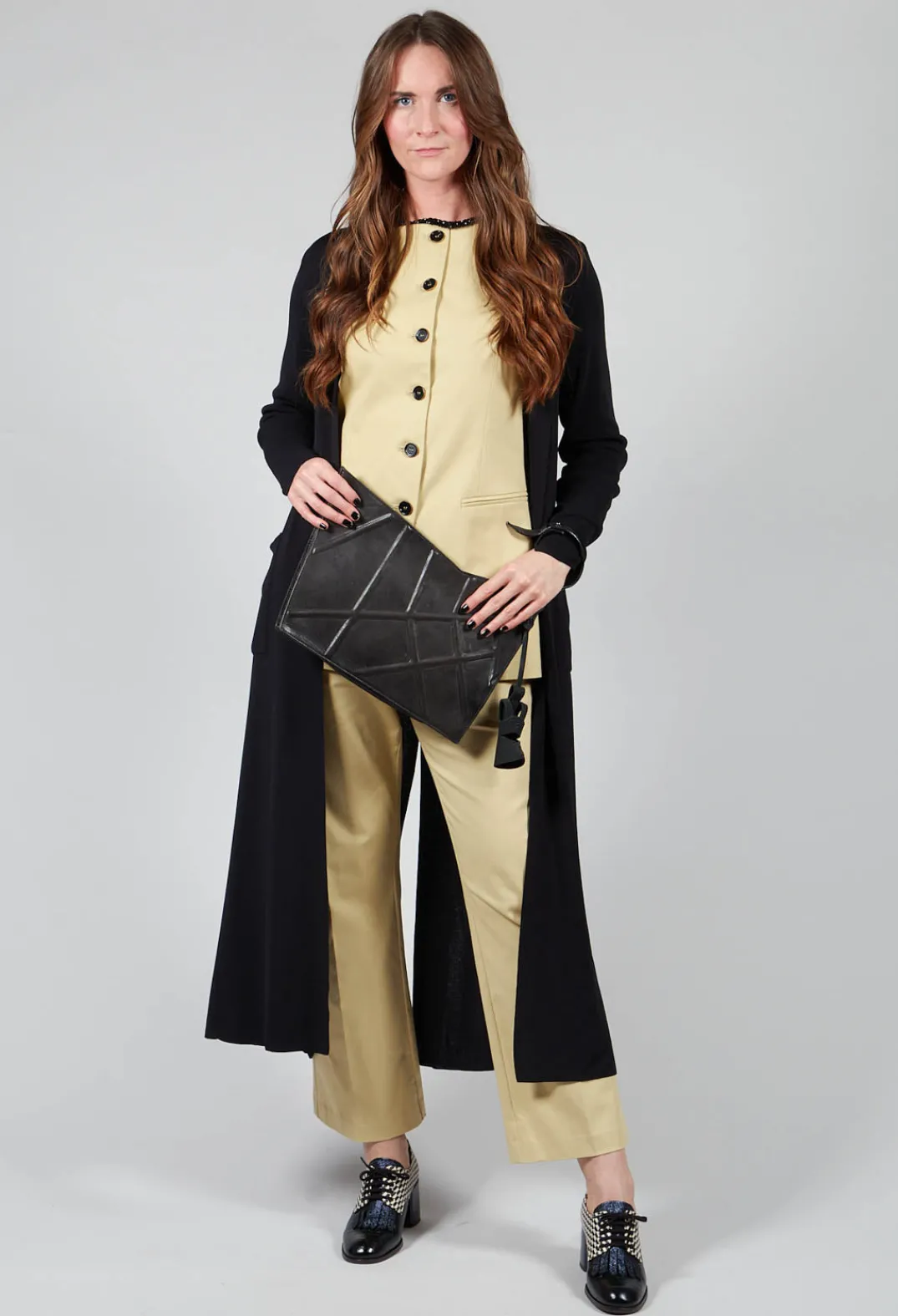 Isabel Benenato Cardigans^Long Knit Cardigan in Black