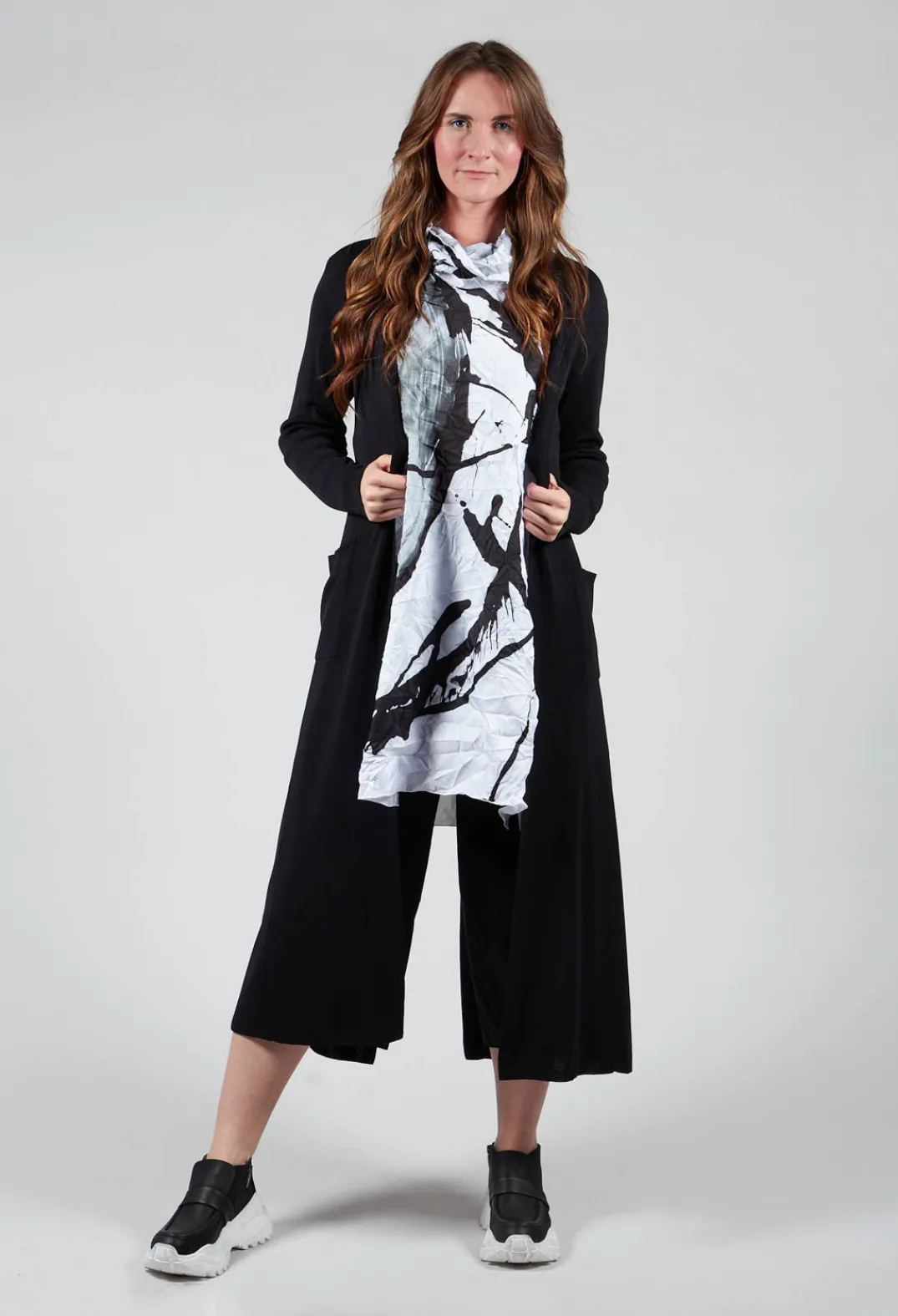 Isabel Benenato Cardigans^Long Knit Cardigan in Black