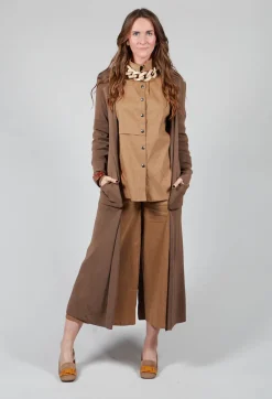 Isabel Benenato Cardigans^Long Knit Cardigan in Soil