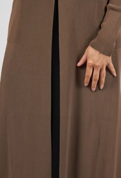 Isabel Benenato Cardigans^Long Knit Cardigan in Soil