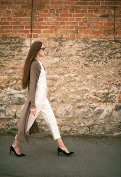 Isabel Benenato Cardigans^Long Knit Cardigan in Soil