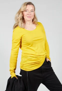 Rundholz Dip T-shirts^Long Length Long Sleeved T Shirt in Lemon