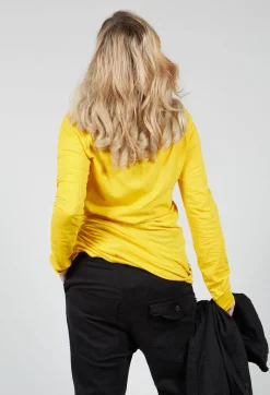 Rundholz Dip T-shirts^Long Length Long Sleeved T Shirt in Lemon