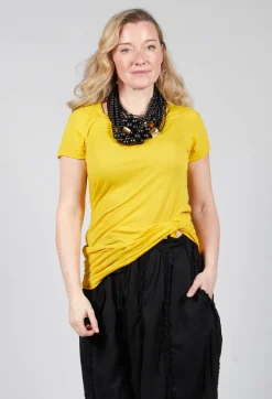 Rundholz Dip T-shirts^Long Length Short Sleeved T Shirt in Yellow