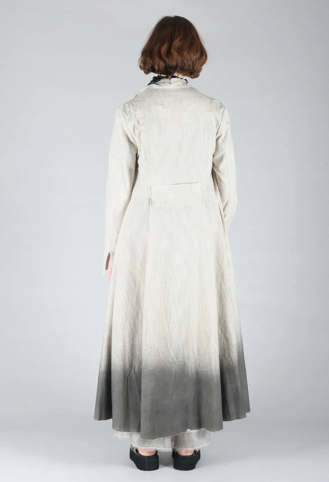 Sanctamuerte Coats^Long Ombre Coat in Cotone Degrade Sand