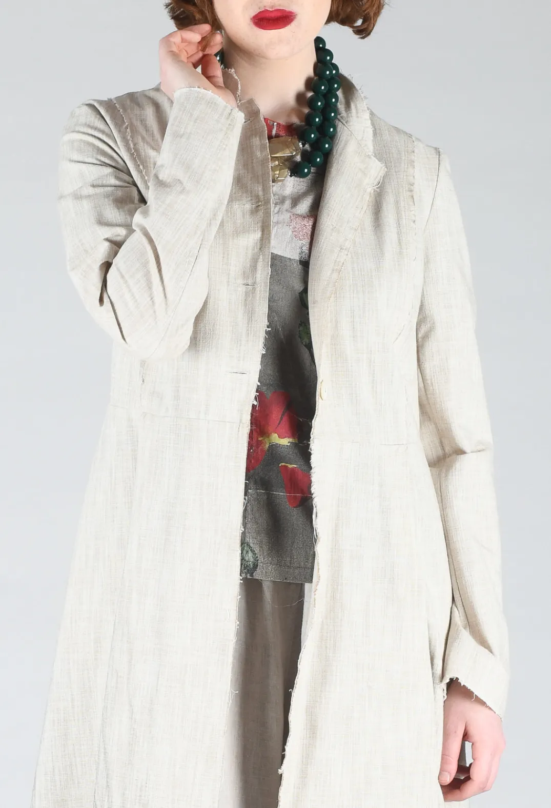 Sanctamuerte Coats^Long Ombre Coat in Cotone Degrade Sand