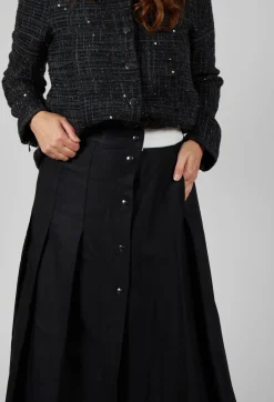 Sarah Pacini Skirts^Long Pleated Skirt in Black