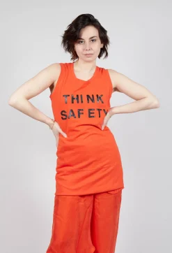 Rundholz Dip Tops^Long Printed Vest in Mandarine
