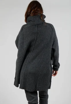 Rundholz Mainline Tops^Long Relaxed Roll Neck Jumper in Slate Mel