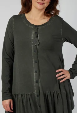 Pluslavie Tops^Long Ribbon Jacket in Olive
