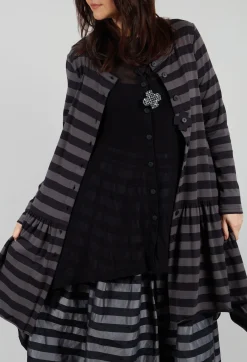 Pluslavie Tops^Long Ribbon Jacket in Stripe