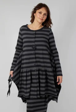 Pluslavie Tops^Long Ribbon Jacket in Stripe