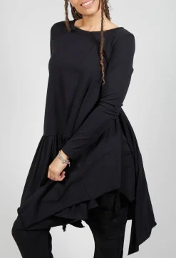 Pluslavie Tops^Long Ribbon Shirt in Black