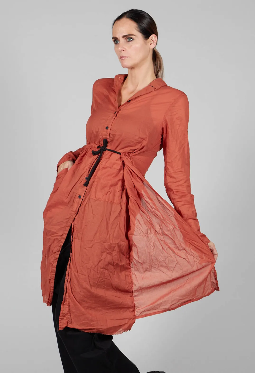 Pal Offner Shirts & Blouses^Long Sheer Shirt in Picante