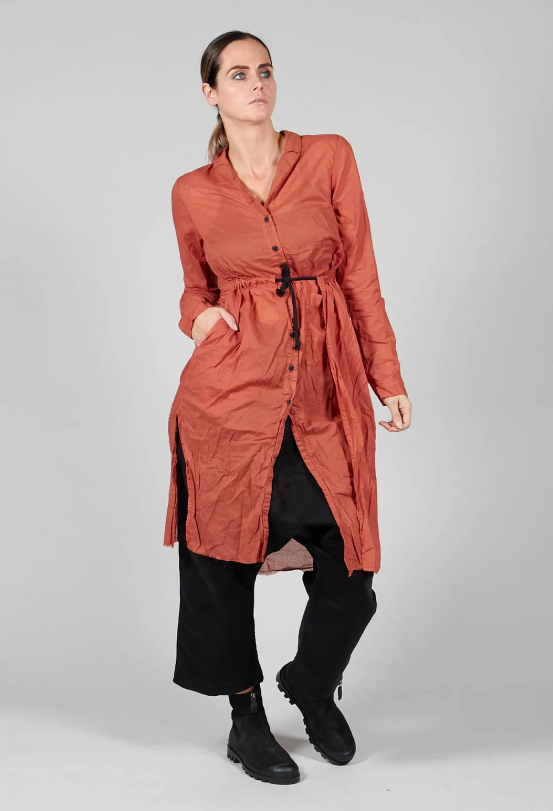 Pal Offner Shirts & Blouses^Long Sheer Shirt in Picante