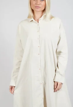 Album Di Famiglia Dresses^Long Shirt Dress V in Off White
