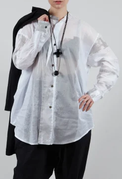 Moyuru Shirts & Blouses^Long Shirt with Print in White