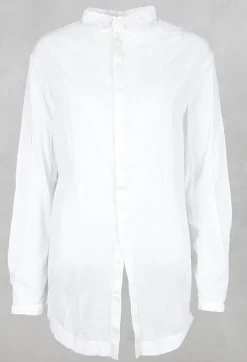 Umit Unal Shirts & Blouses^Long Shirt with Ruffle Shoulder Detail in White