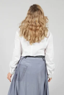 Umit Unal Shirts & Blouses^Long Shirt with Ruffle Shoulder Detail in White