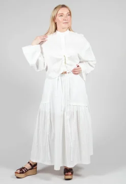 Isabel Benenato Skirts^Long Skirt in White