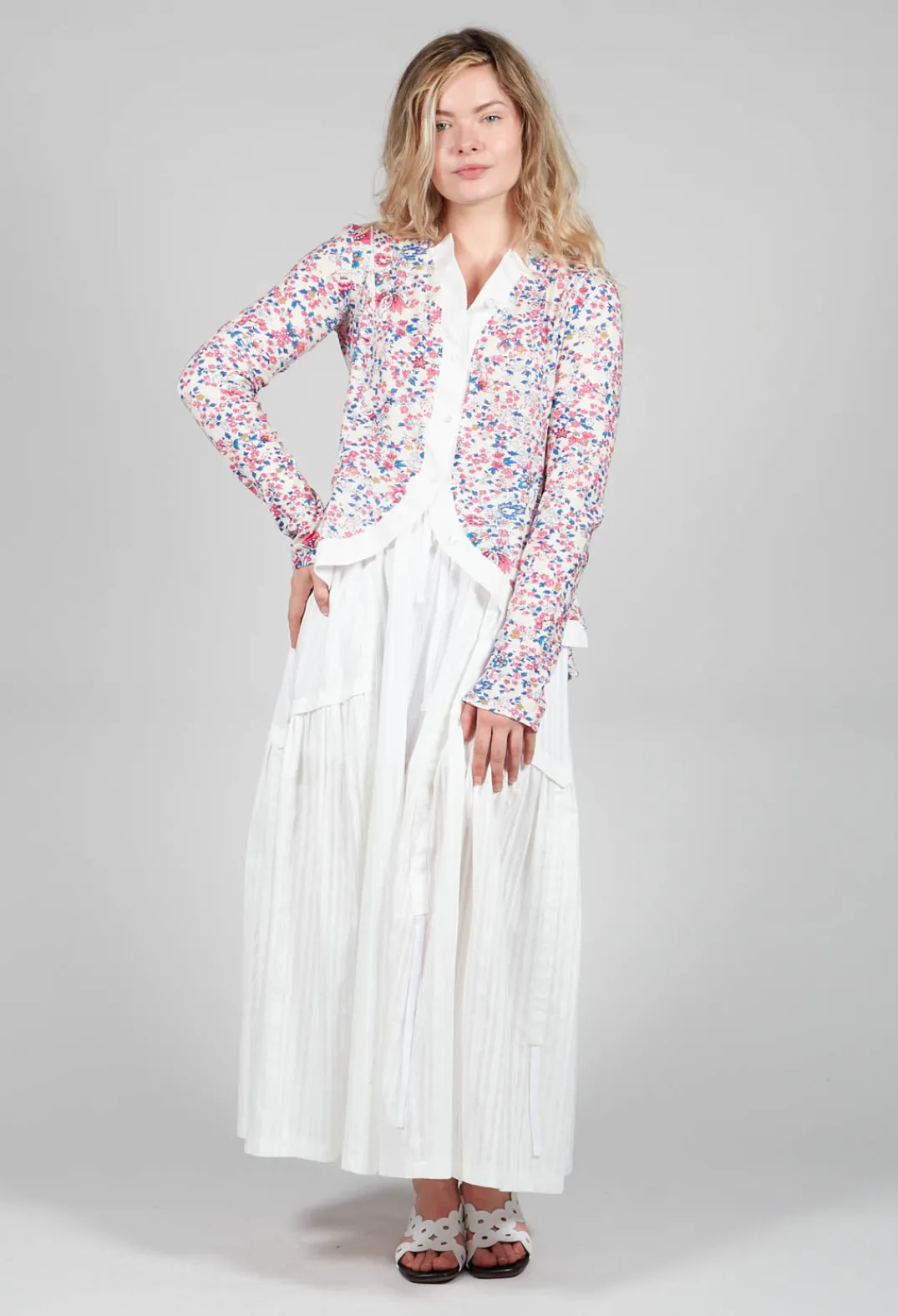 Isabel Benenato Skirts^Long Skirt in White