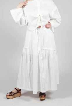 Isabel Benenato Skirts^Long Skirt in White