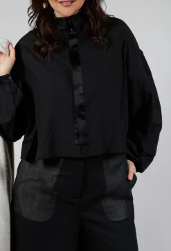 Umit Unal Shirts & Blouses^Long Sleeve Cotton Shirt in Black