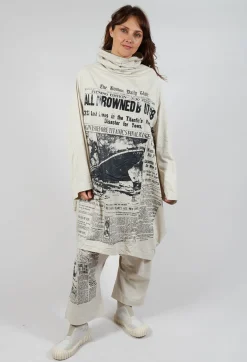 Rundholz Dip Dresses^Long Sleeve High Neck Dress in Eraser Print