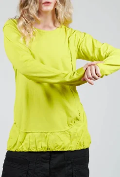 Rundholz Dip T-shirts^Long Sleeve Jersey T Shirt with Ruffle Hem in Spring